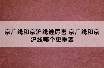 京广线和京沪线谁厉害 京广线和京沪线哪个更重要